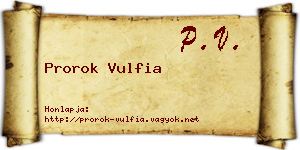 Prorok Vulfia névjegykártya
